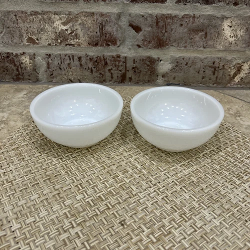 Vintage Fire King Milk Glass Oven Ware 5" Bowls, (1) #19 and (1) #34