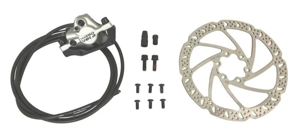 Tektro Vela Hydraulic Disc Brake Rear 160mm Rotor 1600mm Hose Silver