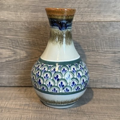 Vintage Erandi Mexico TA Pottery 6  Bottle Vase Signed Marked Piece    (x)
