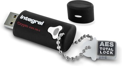 Integral 64GB Crypto-140-2 256-Bit Hardware Encrypted 3.0 USB 64gb, Black 