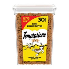 Temptations Tasty Chicken Flavor Crunchy  Soft Cat Treats, 30 oz Tub