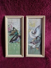 Two Framaed Pictures Mallard And Azaleas, Decor For Two By Vernon Ward Print Lot