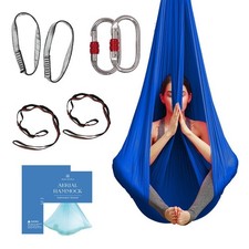 Aerial Silk Yoga Hammock  Swing for Home, Inversion Exercises, Starter Kit f...
