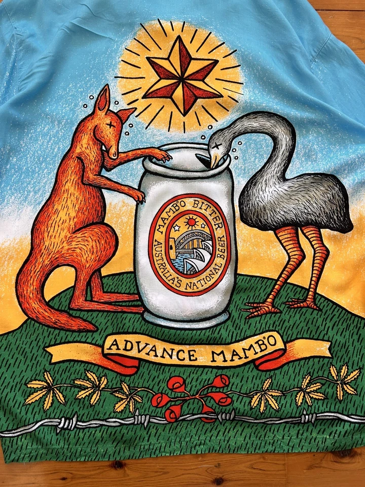 Camisa Vintage Mambo Loud Aussie Beer Tree G  - Imagem 4 de 4