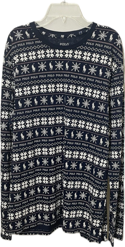 Polo Ralph Lauren мужской пижамы комплект темно-синий Fair Isle Джерси хлопок размер S $75 - Изображение 4 из 4