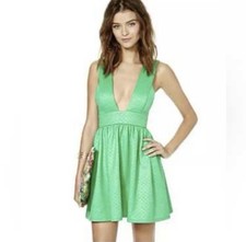 Nasty Gal Deep V Neck Plunge Green Dress - Size XS - Perfect For St. Patrick’s