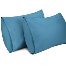 2 Pack Pillow Cases 100 Cotton Breathable, Standard Size 20x26 Blue Cover