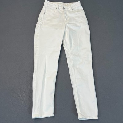 American Eagle Womens 2R 25W 28L Mom Jeans High Rise Stretch Bright White NWI