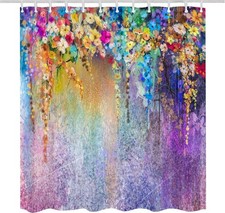 Multicolor Watercolor Flower Abstract Herbs Weeds Blossoms Ivy Back with Florets