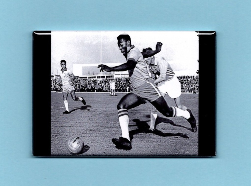 PELE *2X3 FRIDGE MAGNET* FOOTBALLER SOCCER BRAZIL NATIONAL WORLD CUP GREATEST 
