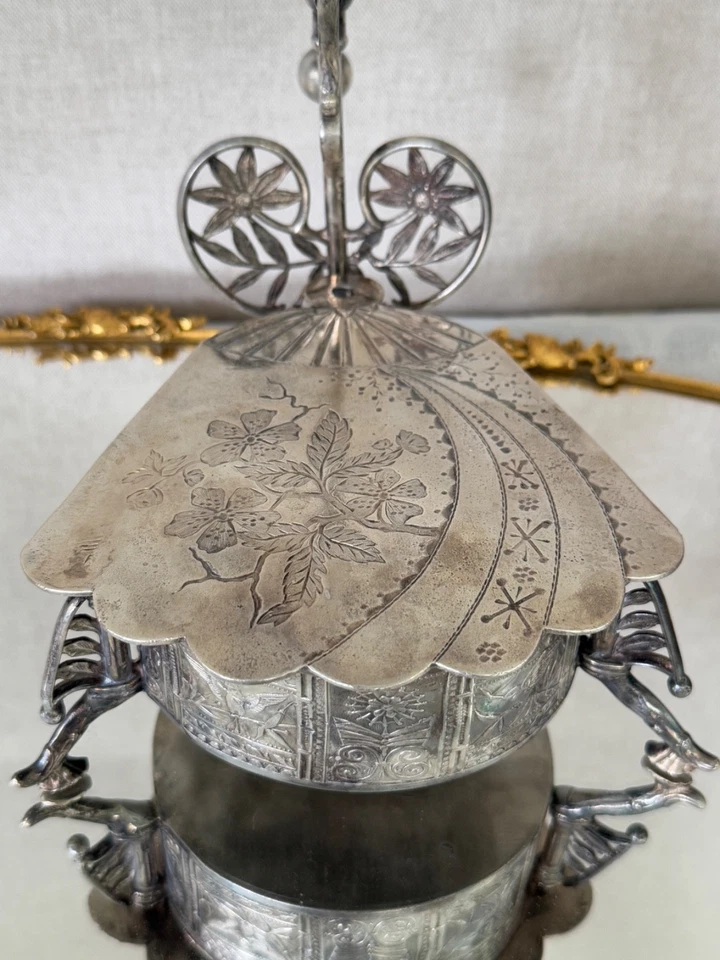 Antiguo Joyero Pairpoint Plateado - Movimiento Estético | Firmado Foto 4 de 4