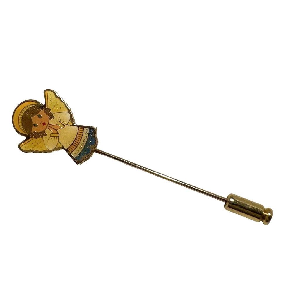 Angel Stick Pin Gold Tone Religious Lapel Pin Holiday Christmas Gift - Image 2 of 4
