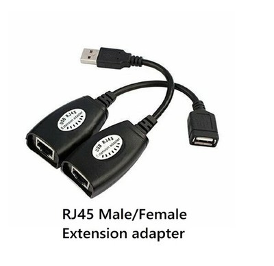 Neu USB 2.0 zu CAT5e CAT6 RJ45 LAN Modem Aktiv Verlängerung Adapter Kabel Paar