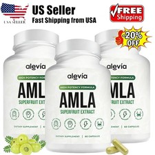 3x Alevia Organic Amla Capsules 1000mg Indian Gooseberry Antioxidant Supplement
