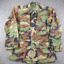 vintage US Army BDU jacket Combat Coat Ripstop Woodland Camo Size Small Mens