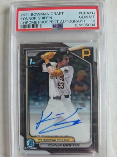 2024 Bowman Draft Konnor Griffin 1st Bowman Autograph Psa 10 Pittsburgh Pirates