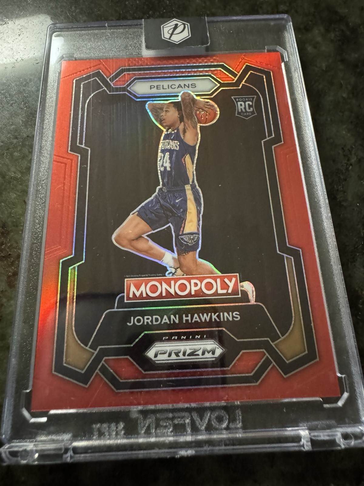 2023-24 Panini Prizm Monopoly Jordan Hawkins Red Prizm Rookie /99 #56 Pelicans