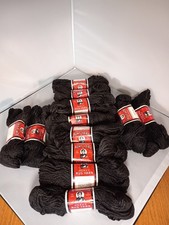 Aunt Lydia's Rug Yarn New Old Stock 12 skeins in Black, Rayon/Cotton