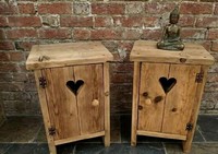 Handmade Rustic Country Cottage Style Bedside Side Table Nightstand