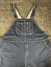 King Size Bib Overalls Denim Bibs Mens Size 64 x 38 Farmer Carpenter Work Ranch