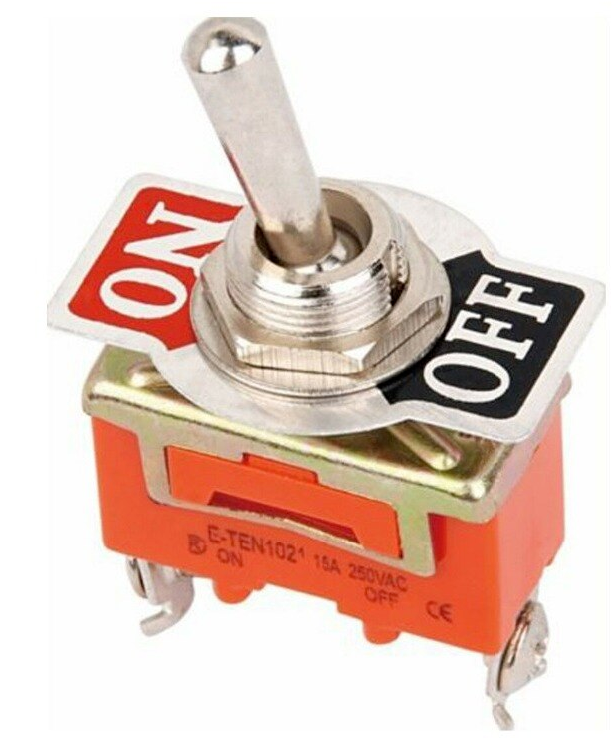 5 Pieces On/Off SPST Metal Toggle Switch AC 1250v car 15A dc 12v 1/2 hole
