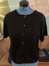 Vintage 90  s NOS Cherokee Black SS Cardigan Sweater Xl