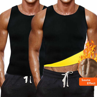 Men's Waist Trainer Vest Sauna Sweat Body Shaper GYM Sport Tank Top Weight Loss