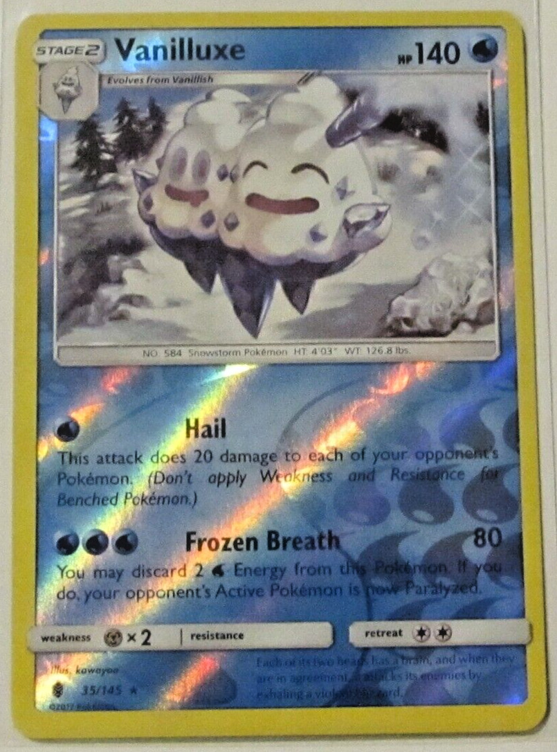 1 POKEMON CARD TCG/VANILLUXE/35/145/REVERSE HOLO/RARE/2017** COLLECTIBLE **