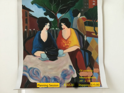 Oil painting on canvas  after Tarkay 