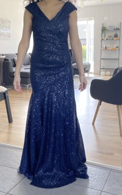 quiz navy sequin dress Navy Quiz Sequin Fishtail Maxi Dress