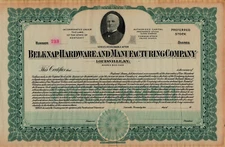 Belknap Hardware And Manufacturing Company Preferred Stock Certificate Unissued