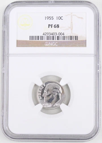 1955 Proof Roosevelt Silver Dime 10C NGC PF68