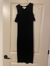 Michael Kors Women's Black  Cold-Shoulder Dress Size S, Elegant And Soft!
