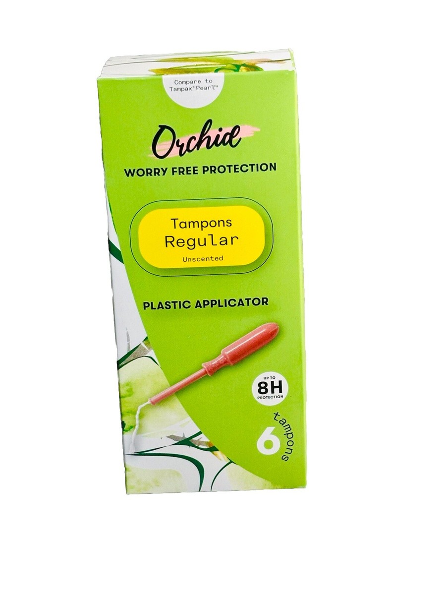 Orchid Worry Free App Unscented Super Tampons W/Plastic App 6 Ct 8