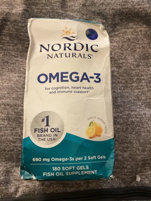 Nordic Naturals 690mg Omega 3 Purified Fish Oil Soft Gels - 180 Count