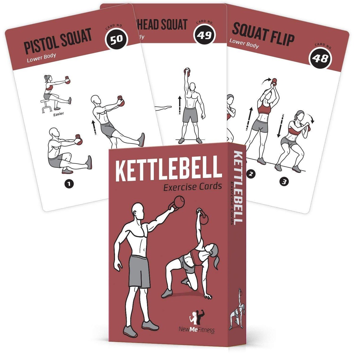Kettlebell Workout Cards, Instructional Fitness Deck for Women