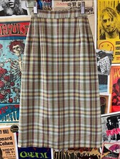 Slim Girls Kids Vintage 50s-60s Plaid High Waisted Cat Eye Button Pencil Skirt