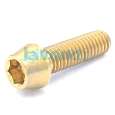 2pcs M6 x 20mm Golden GR5 Titanium Bike Screw Taper Cone Head Bolts