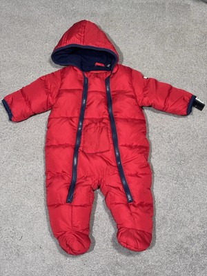 Puffer Infant Red/Blue Snow Suit 3-6 months DKNY New with tags