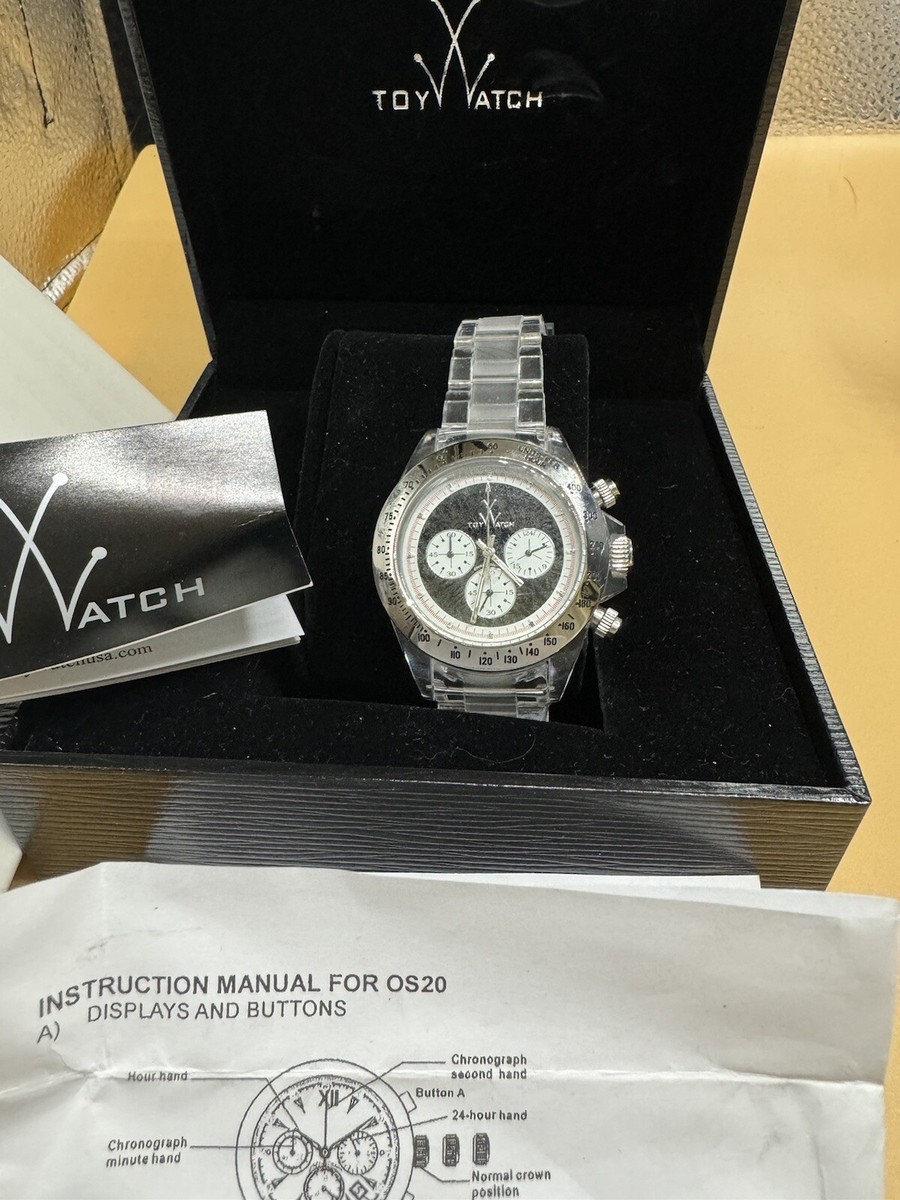 終止の時計 ザ•ミュート 20th b OS 20Unique ToyWatch Chronograph Clear Band Wrist Watch