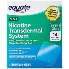 Equate Stop Smoking Patch 14 Clear Patches Step 1 - 21 mg Exp 02/2028