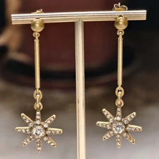 New Jcrew Rhinestone Star Drop Earrings Retro Women Party Vacation Jewelry Gift