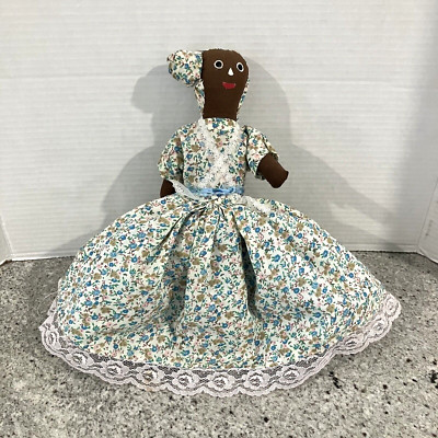 Vintage Topsy Turvy Rag Doll Jamaica Dark Skin 2 in 1 Reversible Folk art 12''