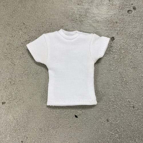 MO-SL-WH: 1/12 White T-Shirt for 6" slim action figure body - product listing photo