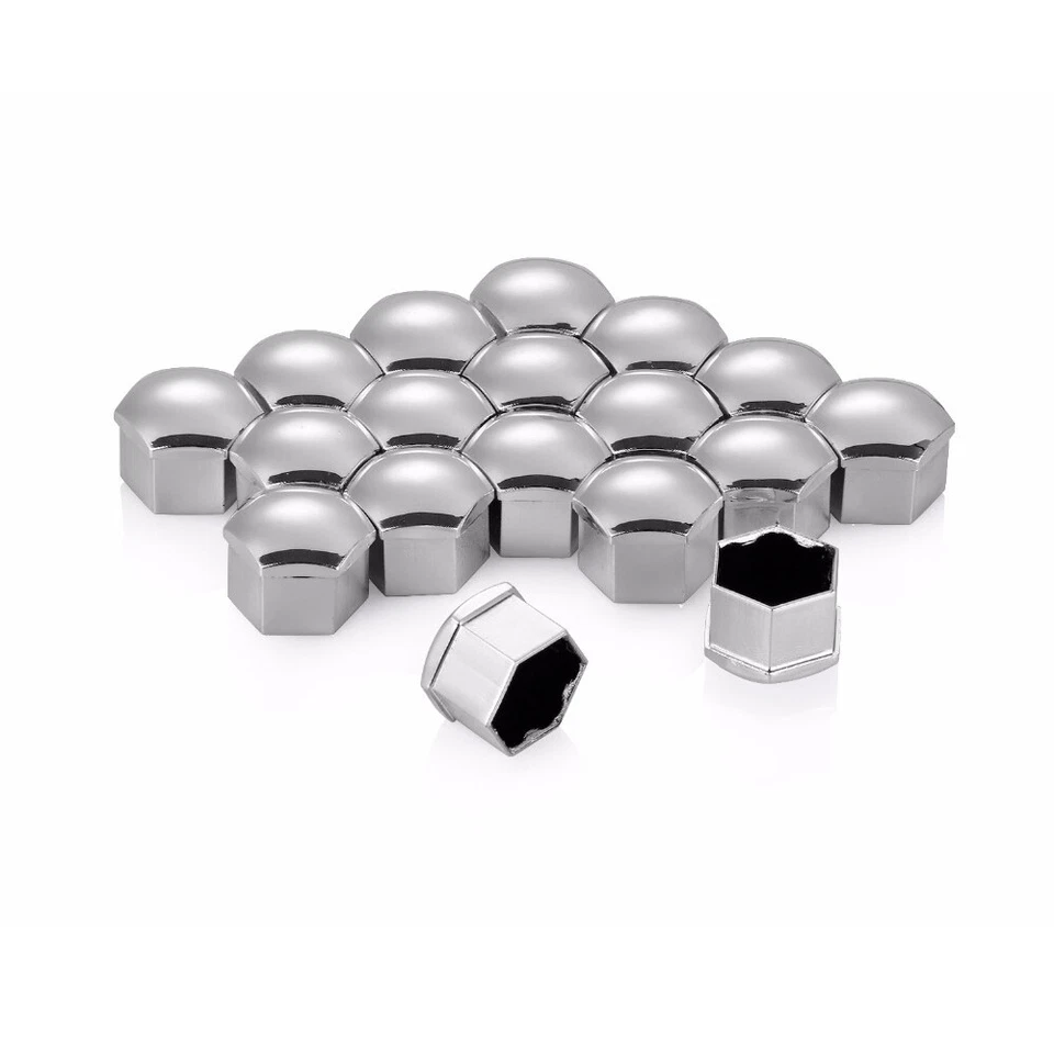 Tapas de tuerca de rueda de coche de 17 mm 20 piezas llantas de perno buje automático cubierta de tornillo accesorios plateados Foto 3 de 4