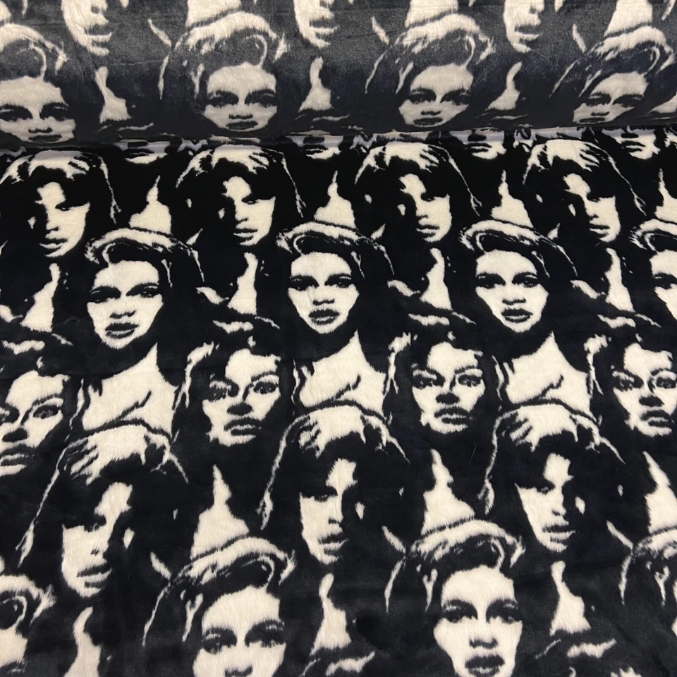 Webpelz Langhaar kuschelig Kunstfell Stoff Fell Marine Weiß Gesicht Deko Teppich - Bild 2 von 4