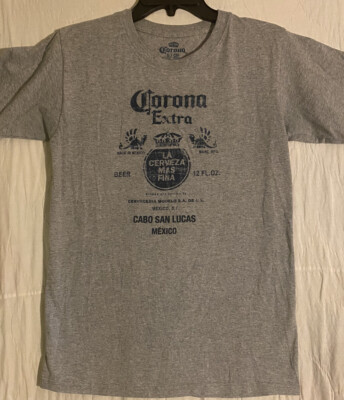 Corona Extra Beer Cabo San Lucas Mexico Gray Small T Shirt Tee Men s