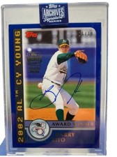 Barry Zito 2020 Topps Archives Signature Series # 26/39 2002 Cy Young Athletics