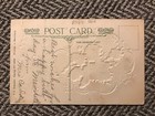 Antq Postcard -Birthday Greetings - Embossed Cross-stitch Roses  - free postage — photo 2