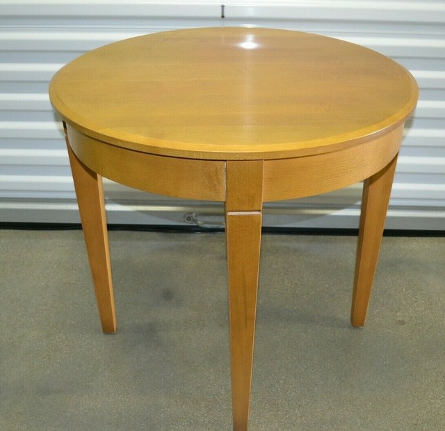 Ethan Allen Swedish Home Accent Table Spiral Pedestal Table Maple